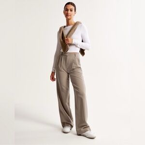 Abercrombie & Fitch Curve Love Sloane Tailored Wide Leg Pant Regular